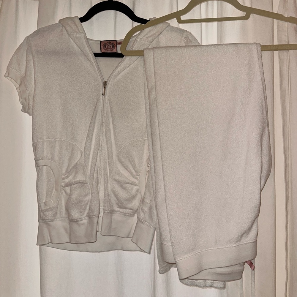 Juicy Couture White Terry Tracksuit / Bottoms Small Top Large